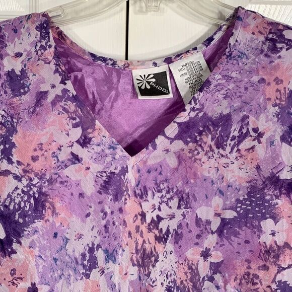 PURPLE & PINK 2-PIECE DRESS by PHOOL SIZE 1X NWT - Picture 3 of 4